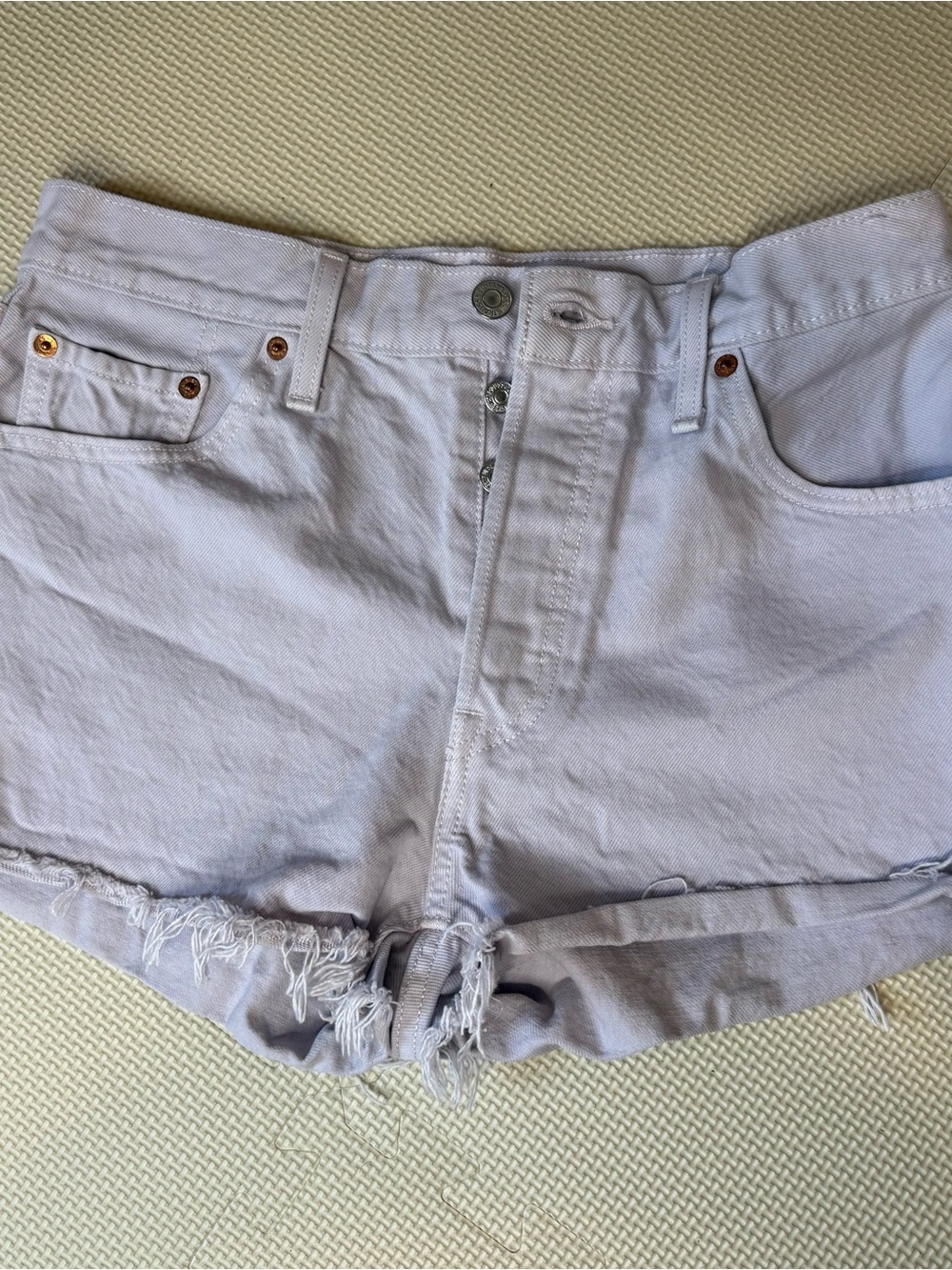 Levi's 501 Light Lavender Denim Cutoff Shorts